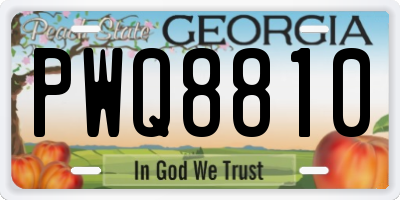 GA license plate PWQ8810