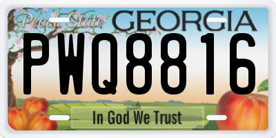 GA license plate PWQ8816