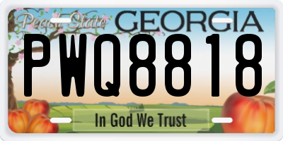 GA license plate PWQ8818