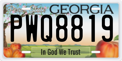 GA license plate PWQ8819