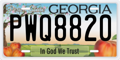 GA license plate PWQ8820