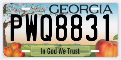 GA license plate PWQ8831