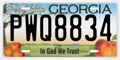 GA license plate PWQ8834