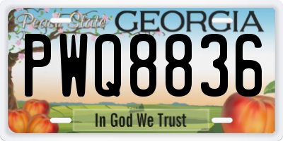 GA license plate PWQ8836