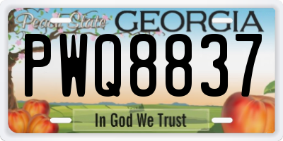 GA license plate PWQ8837