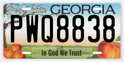 GA license plate PWQ8838