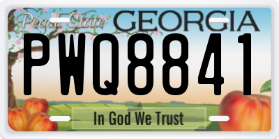 GA license plate PWQ8841