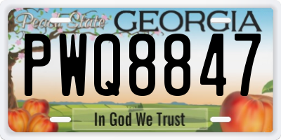 GA license plate PWQ8847