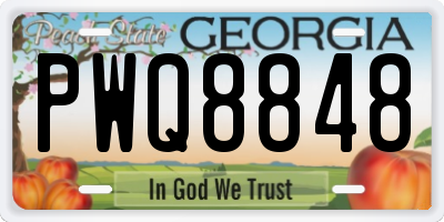 GA license plate PWQ8848
