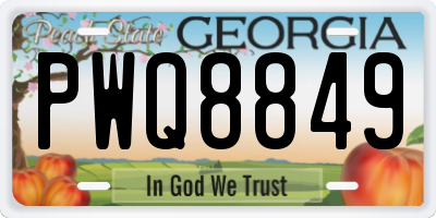 GA license plate PWQ8849