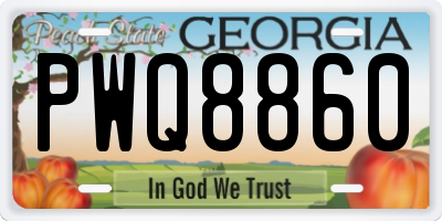 GA license plate PWQ8860