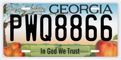 GA license plate PWQ8866