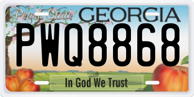 GA license plate PWQ8868
