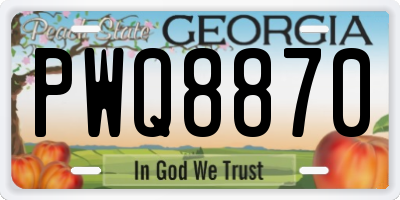 GA license plate PWQ8870