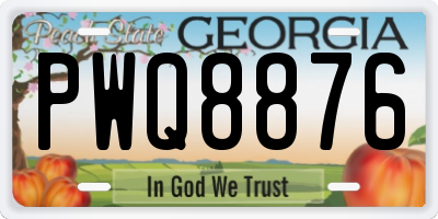 GA license plate PWQ8876