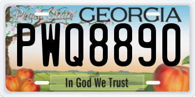 GA license plate PWQ8890