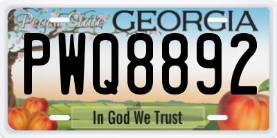 GA license plate PWQ8892