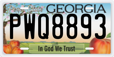 GA license plate PWQ8893