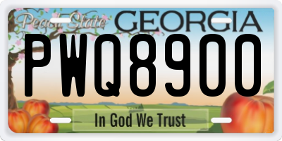 GA license plate PWQ8900