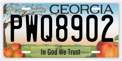 GA license plate PWQ8902