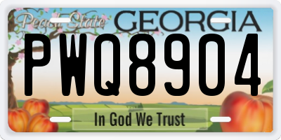 GA license plate PWQ8904