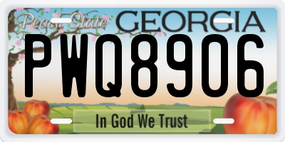 GA license plate PWQ8906