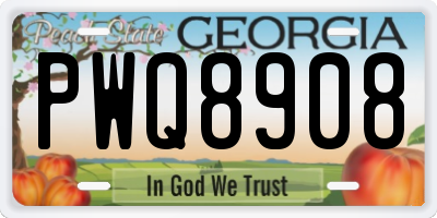 GA license plate PWQ8908