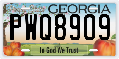 GA license plate PWQ8909