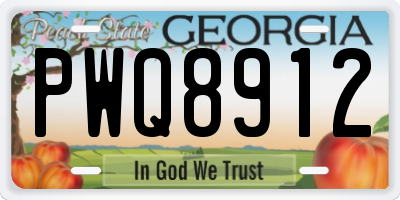 GA license plate PWQ8912