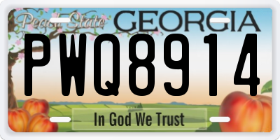 GA license plate PWQ8914