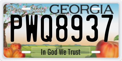GA license plate PWQ8937