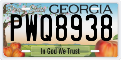 GA license plate PWQ8938