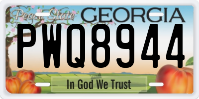 GA license plate PWQ8944