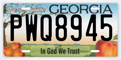 GA license plate PWQ8945