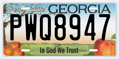 GA license plate PWQ8947