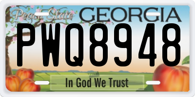 GA license plate PWQ8948