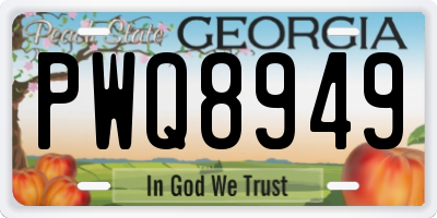GA license plate PWQ8949