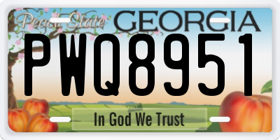 GA license plate PWQ8951