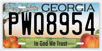 GA license plate PWQ8954