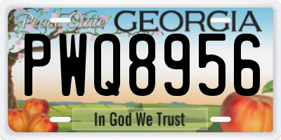 GA license plate PWQ8956