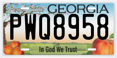 GA license plate PWQ8958