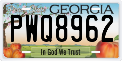 GA license plate PWQ8962
