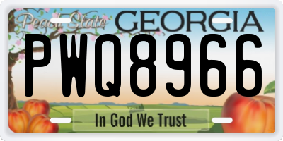 GA license plate PWQ8966