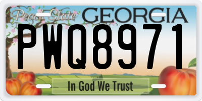 GA license plate PWQ8971