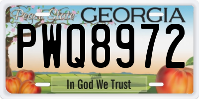 GA license plate PWQ8972