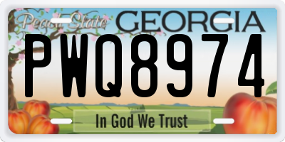GA license plate PWQ8974