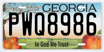 GA license plate PWQ8986