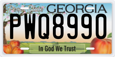 GA license plate PWQ8990