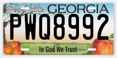 GA license plate PWQ8992