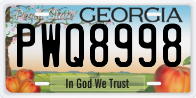 GA license plate PWQ8998